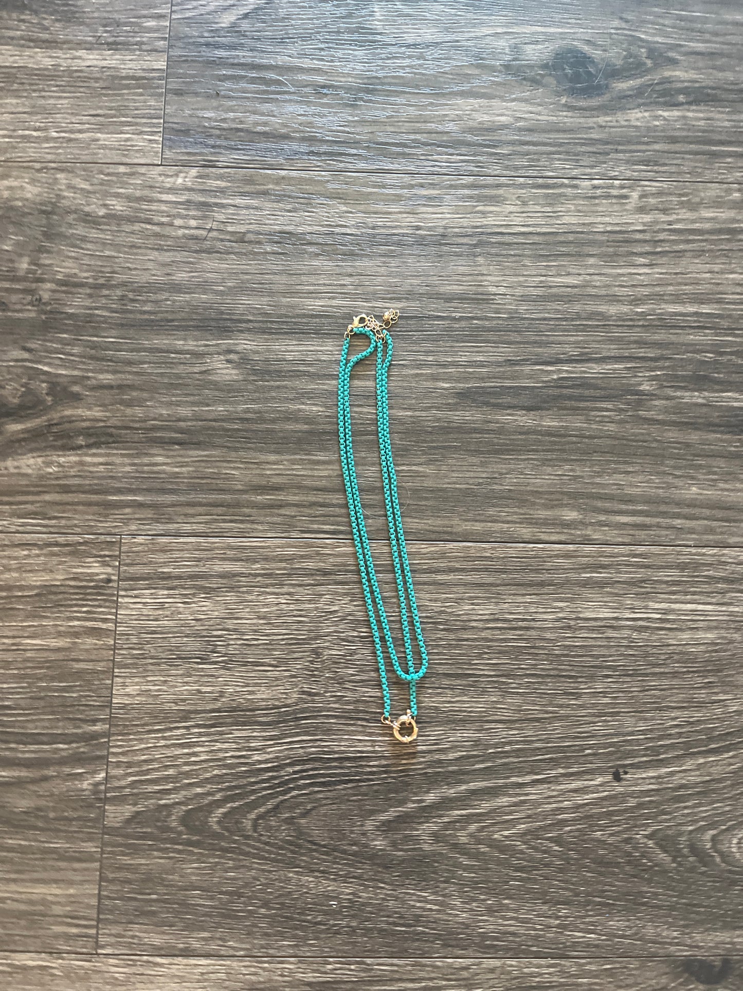 Teal bead necklace $3