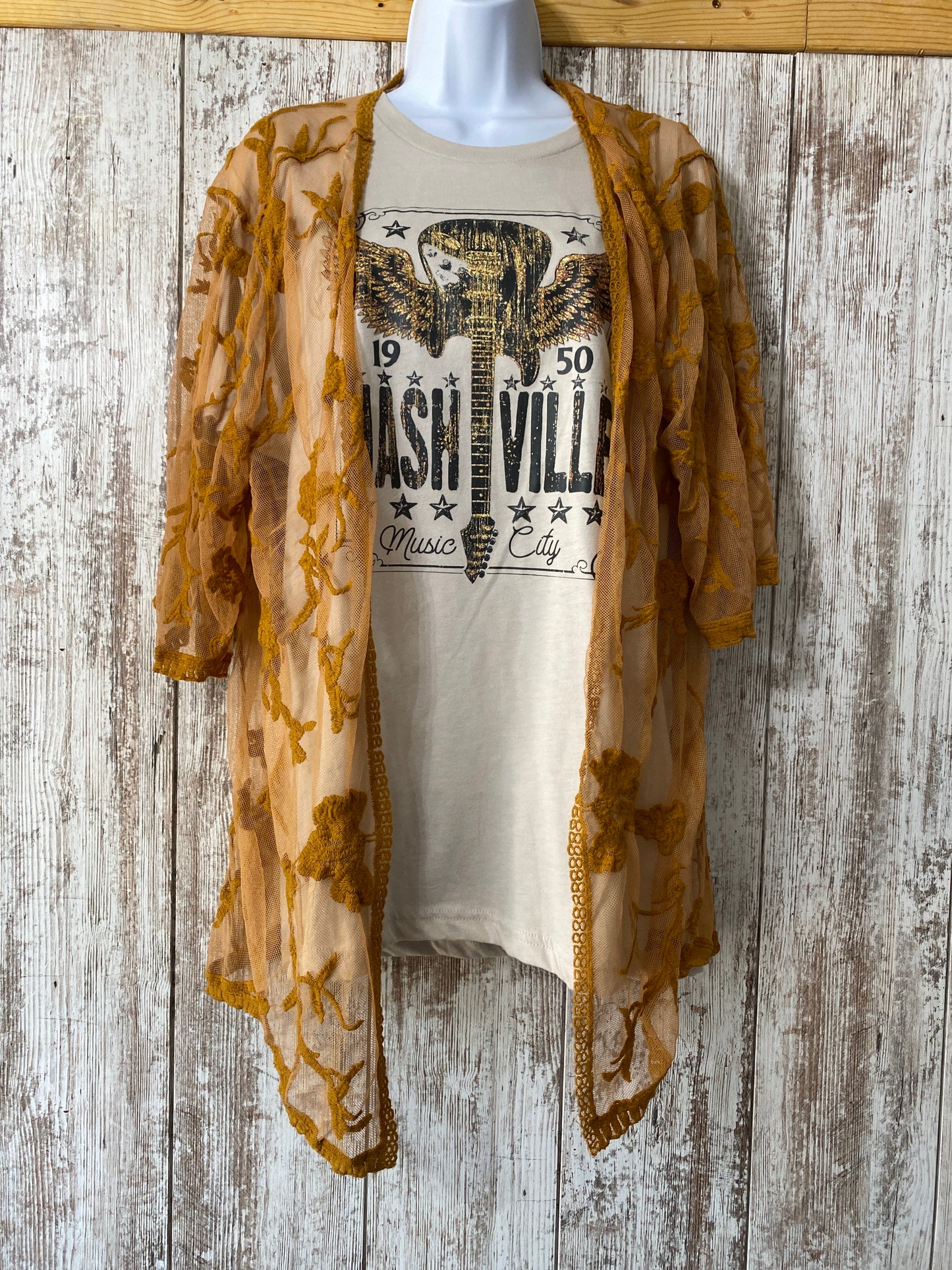 Maurice’s Yellow Lace Cardigan Large Tag #84