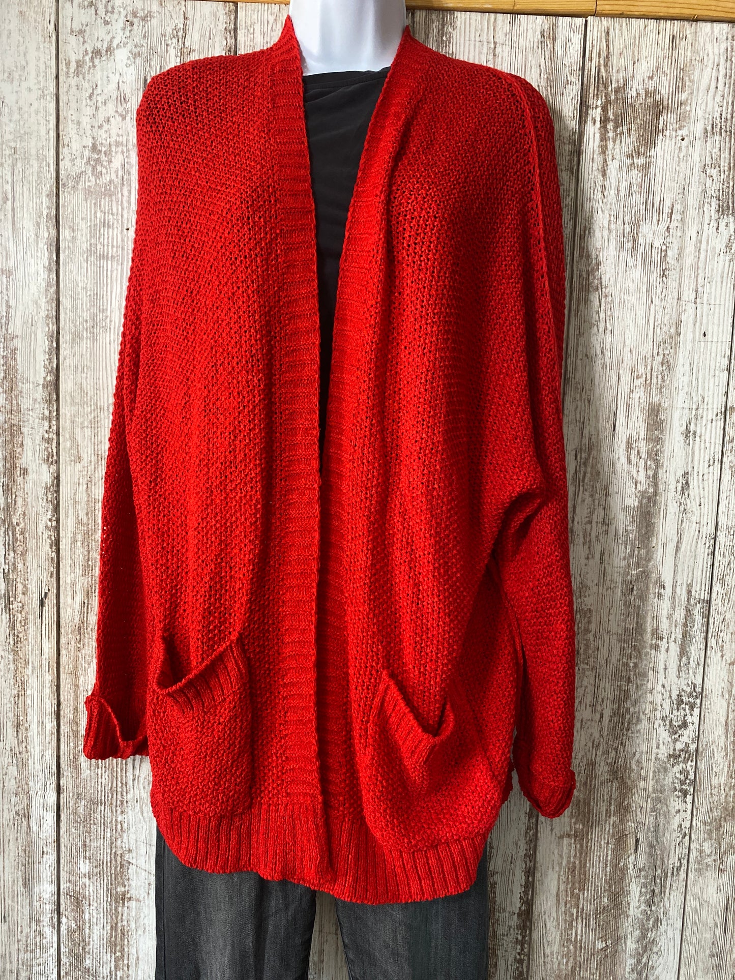 are:some Red Sweater Cardigan Oversized Small/Medium tag #10