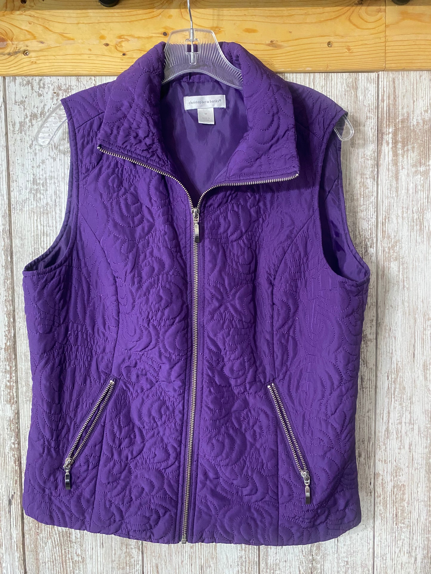 Christopher & Banks Purple Vest Medium tag #35