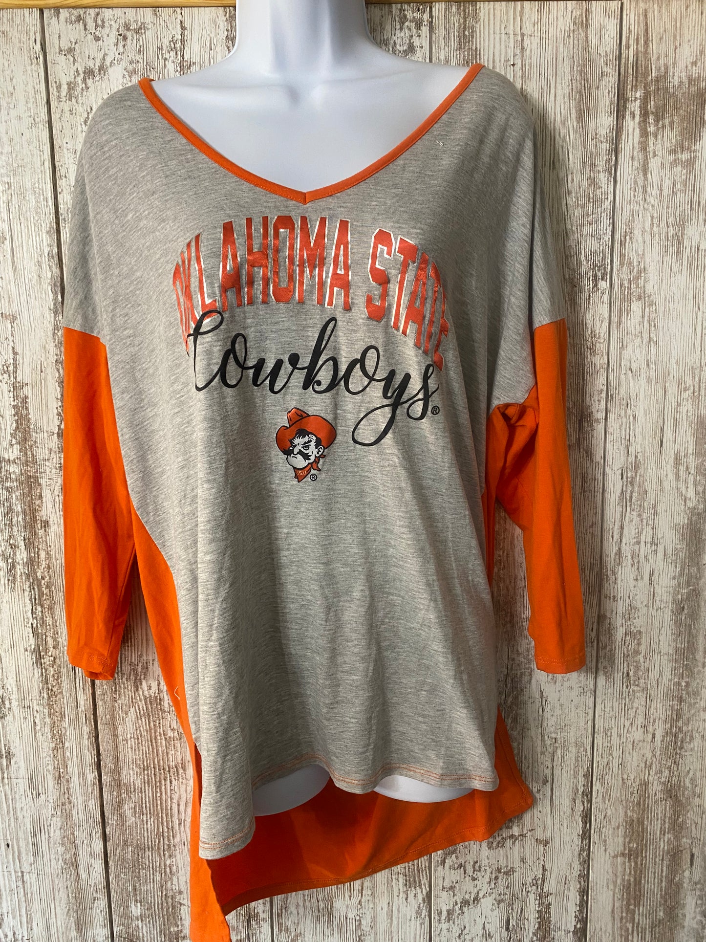 3/4 Sleeve Oklahoma State University tee XL Tag #1