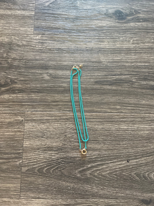 Teal bead necklace $3