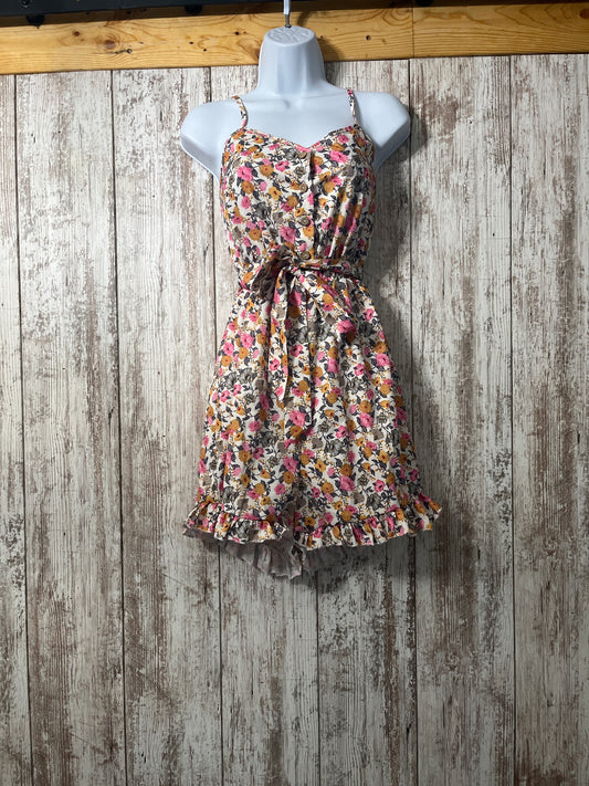 Flower spaghetti strap romper size Medium $8