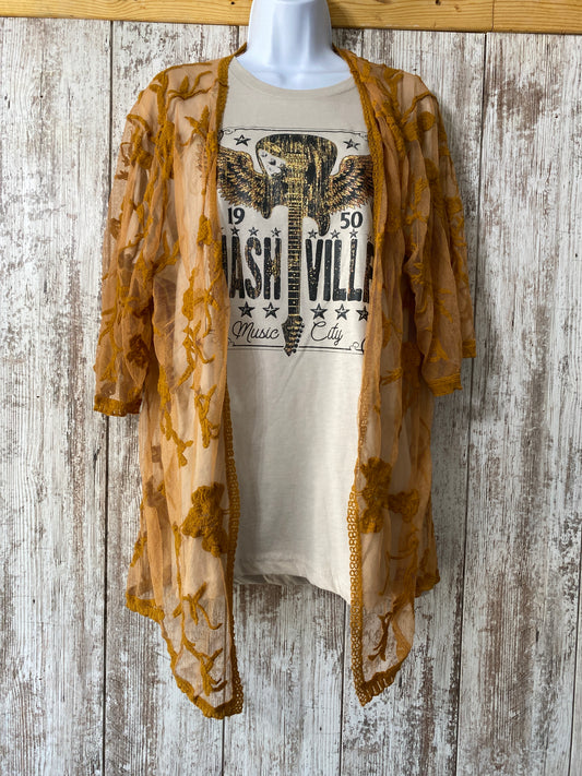 Maurice’s Yellow Lace Cardigan Large Tag #84