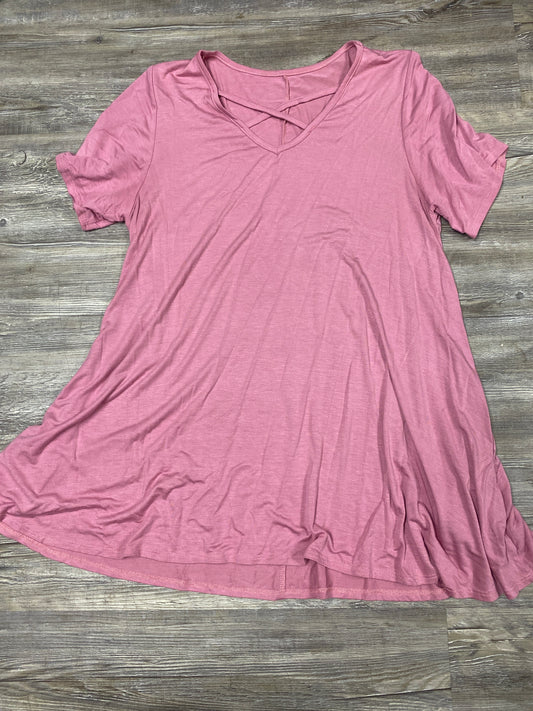 Pink crisscross tee xl $3