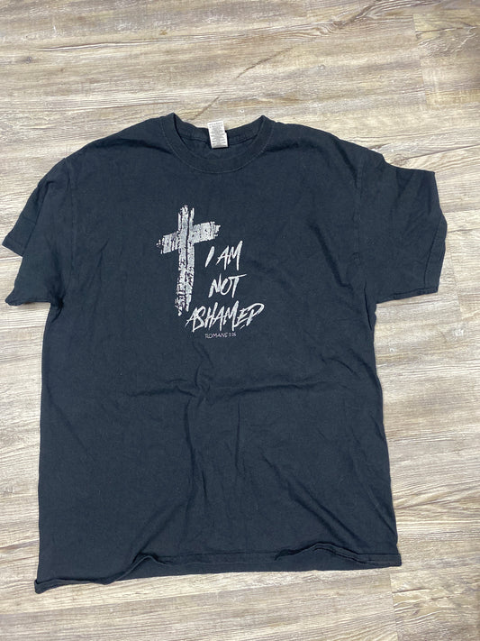 I am not ashamed, T-shirt, size large $1