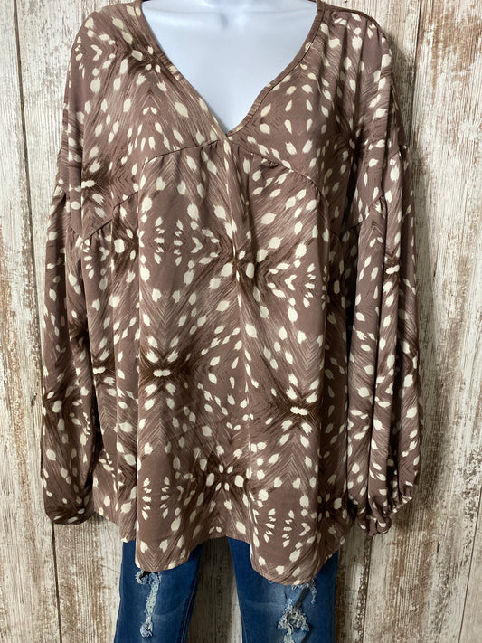 Bibi Deer Print Blouse Large tag #18