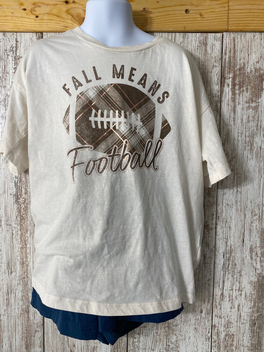 Fall Means Football Tee Girl Large tag #43