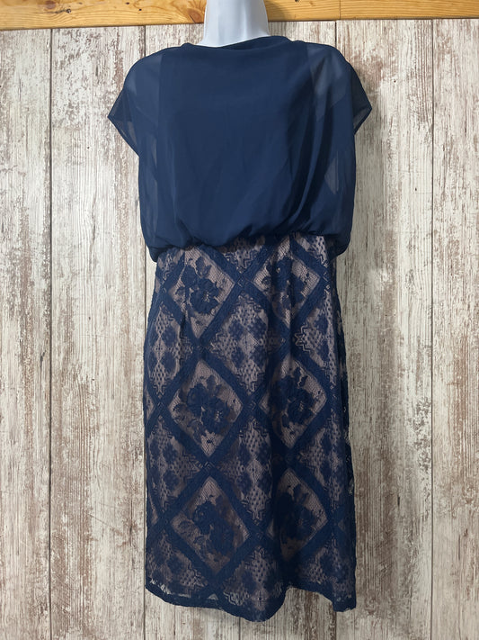 ADRIANNA PAPELL dark blue lace dress size 14 $8