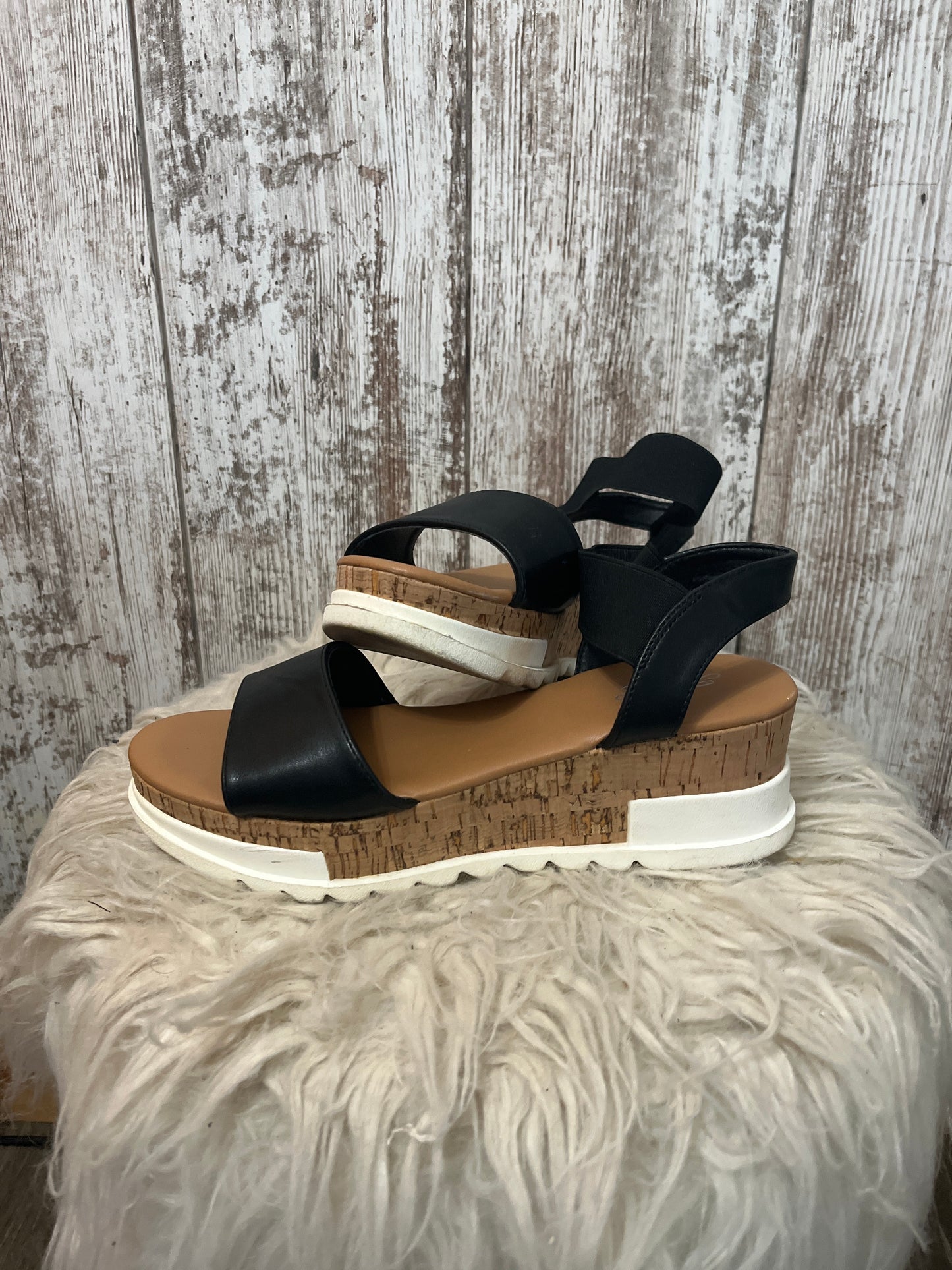 Black wedge sandals women’s 8 $8