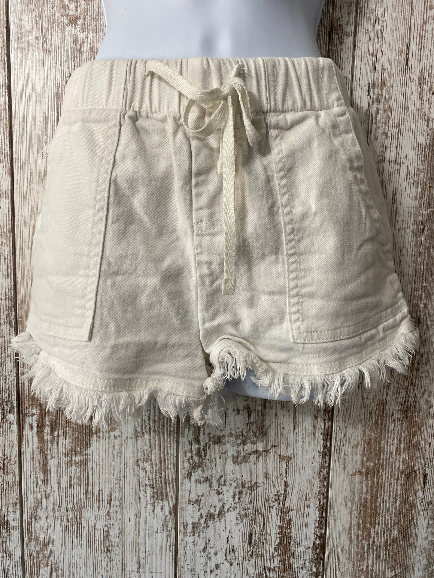White Fringe Shorts Small