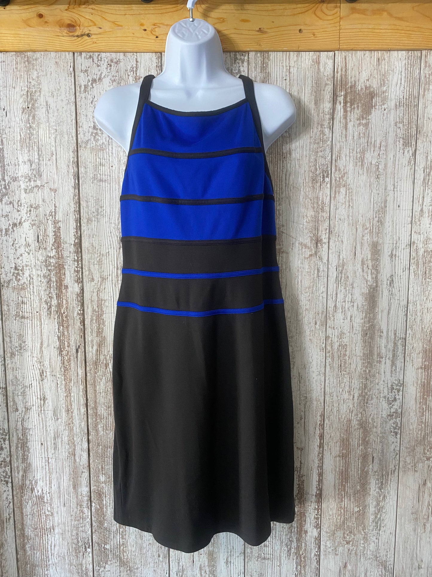 White House Black Market Blue/Black Dress Size 10
