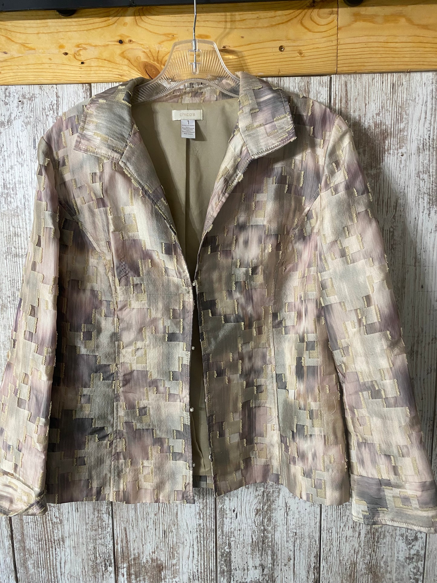 Chicos Patchwork Jacket Medium tag #33